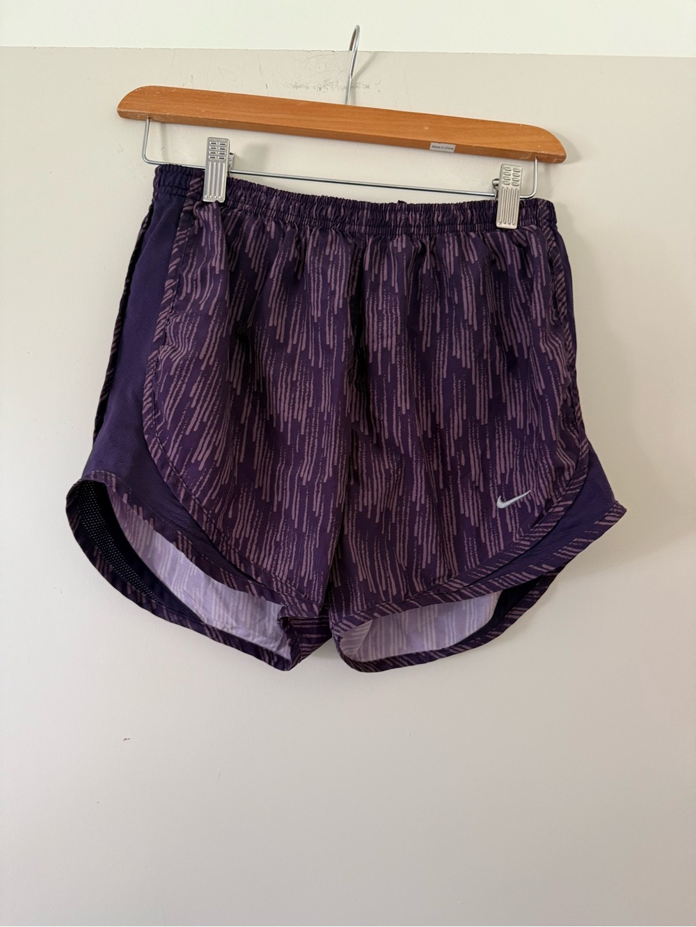 Nike Women’s Dark Purple Patterned Athletic Shorts
